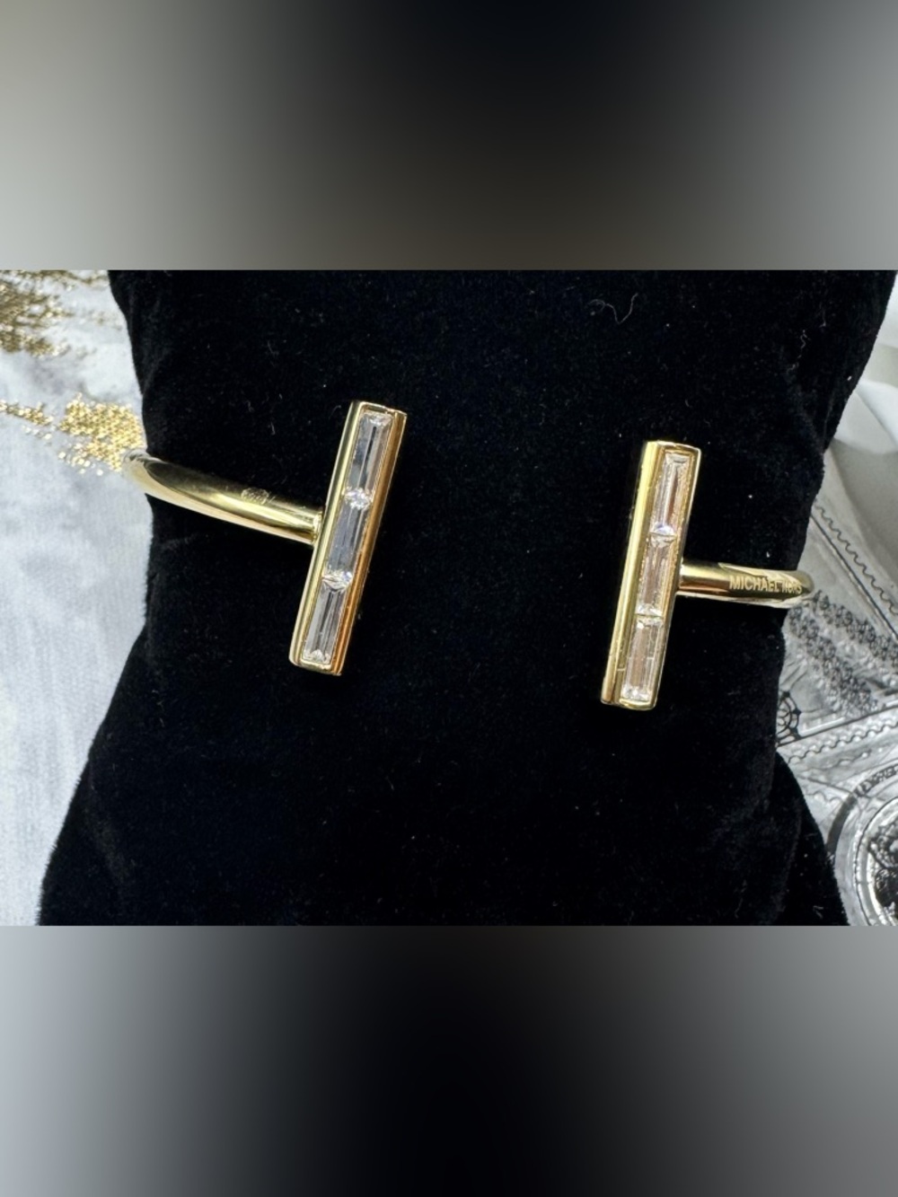 Michael Kors “Black Tie Affair” Open Bangle with Crystal Accents - Picture 3 of 8